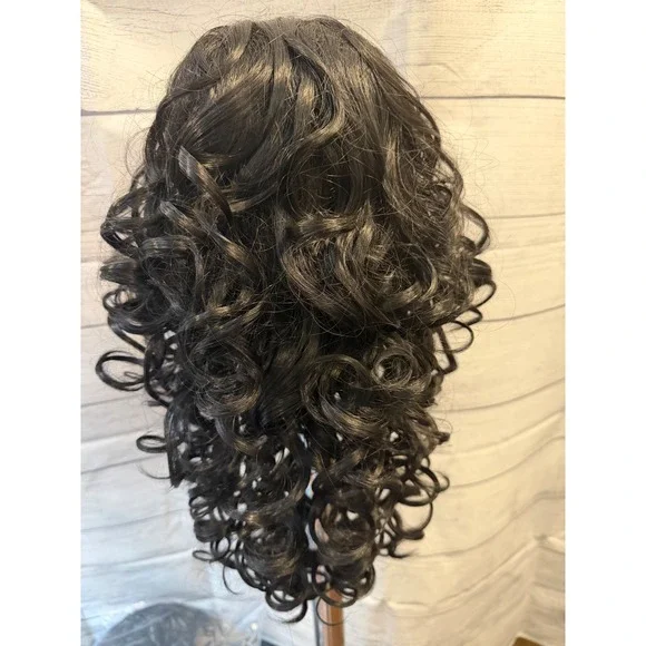 Color 1B curl lace front wig - Picture 3 of 5